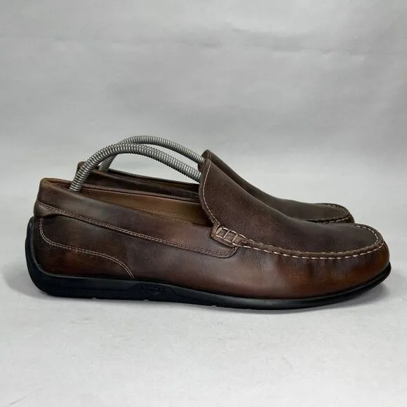 Ecco Men's Size 11 Classic Moc 2.0 Brown Leather Loafers