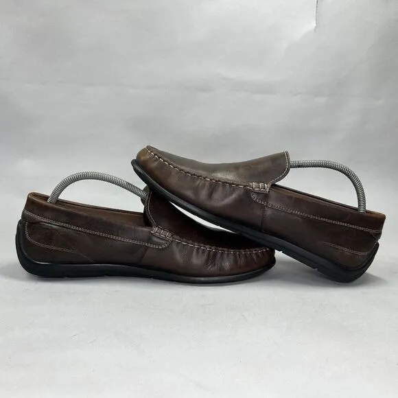 Ecco Men's Size 11 Classic Moc 2.0 Brown Leather Loafers