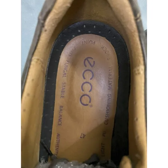 ECCO Seawalker Men's Walking Casual Shoes Size EU 47 US 13-13.5 Leather Brown