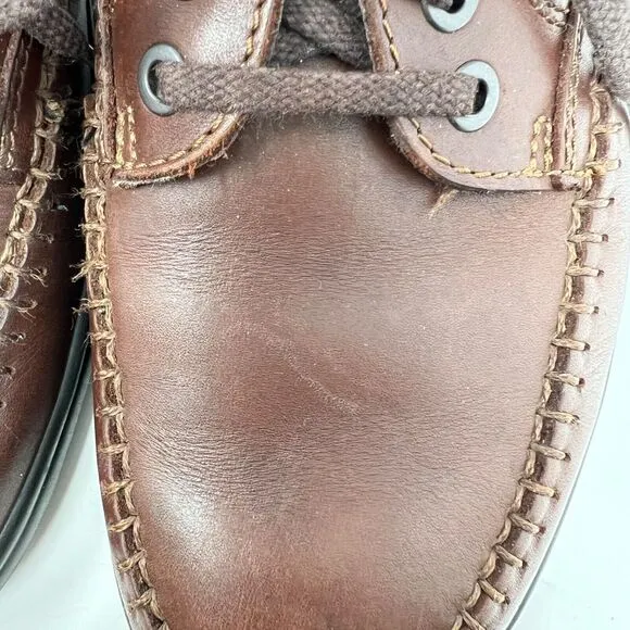 ECCO Seawalker Tie Brown Leather Casual Walking Shoes Men's EU 41 US 7.5