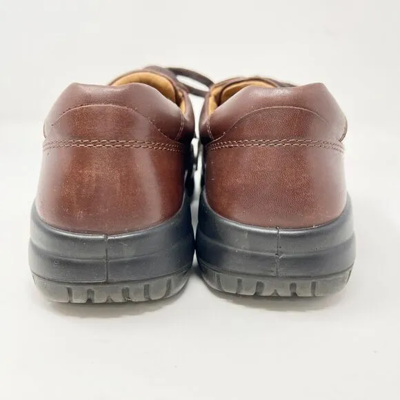 ECCO Seawalker Tie Brown Leather Casual Walking Shoes Men's EU 41 US 7.5