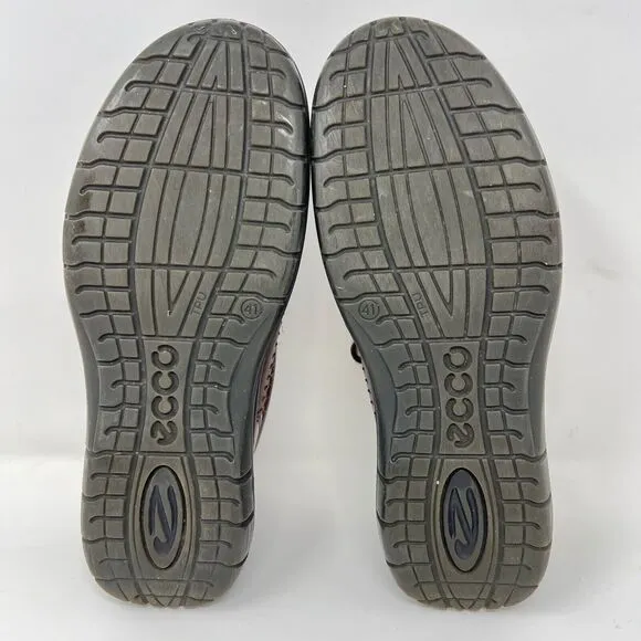 ECCO Seawalker Tie Brown Leather Casual Walking Shoes Men's EU 41 US 7.5
