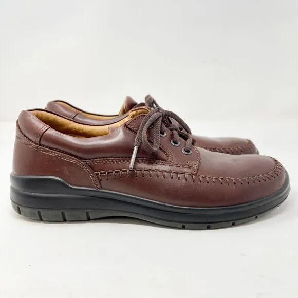 ECCO Seawalker Tie Brown Leather Casual Walking Shoes Men's EU 41 US 7.5