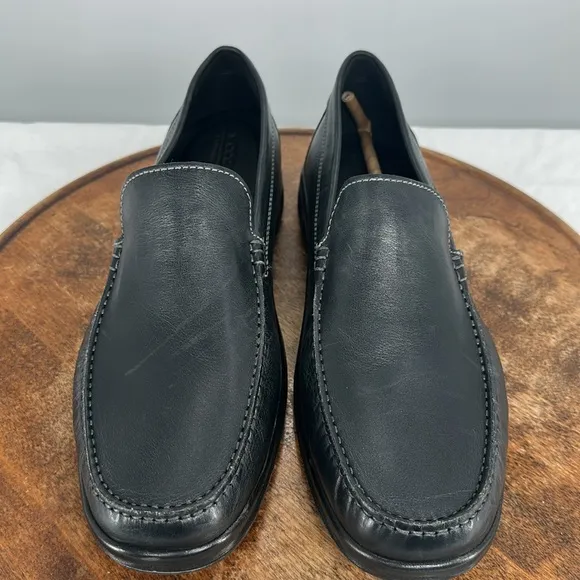 Ecco Shoes Mens 44 (US 10-10.5) Lite Moc Classic Blue Leather Slip On Loafers