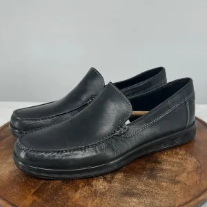 Ecco Shoes Mens 44 (US 10-10.5) Lite Moc Classic Blue Leather Slip On Loafers