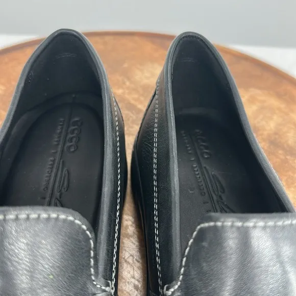 Ecco Shoes Mens 44 (US 10-10.5) Lite Moc Classic Blue Leather Slip On Loafers