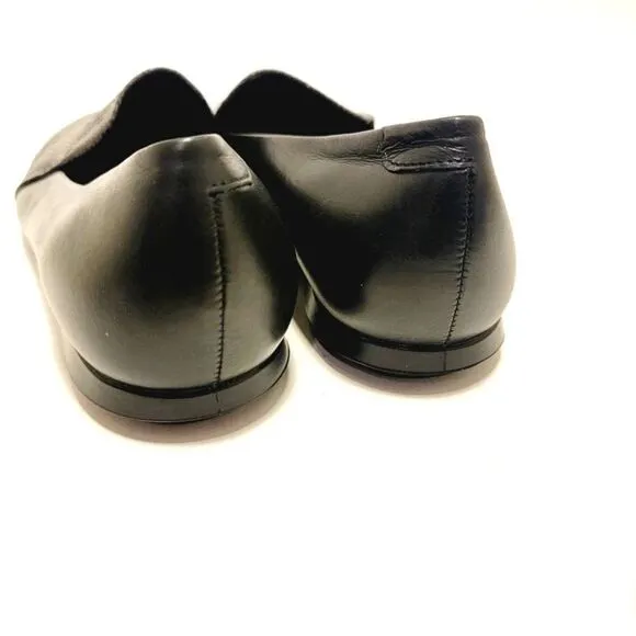 Ecco Touch Ballerina 2 Snake Embossed Ballet Flats Black Leather SlipOn 6.5 NWOB