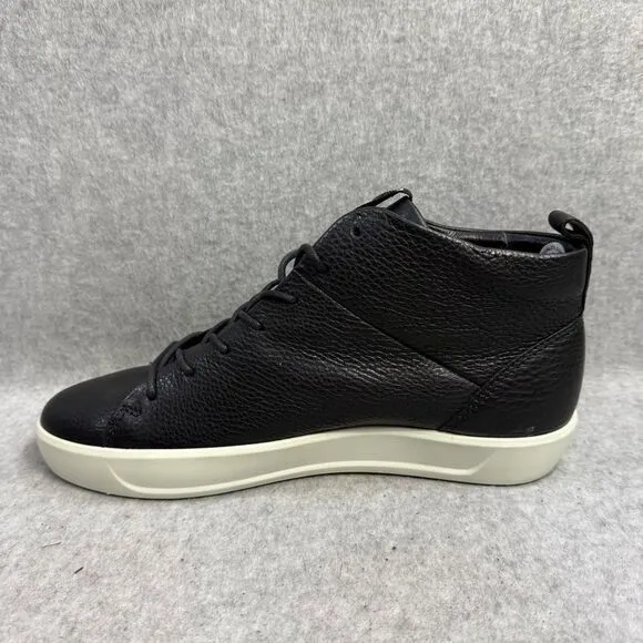 Ecco Womens Shoes 8 Soft 8 High Top Black Leather Casual Comfort Sneakers NWT