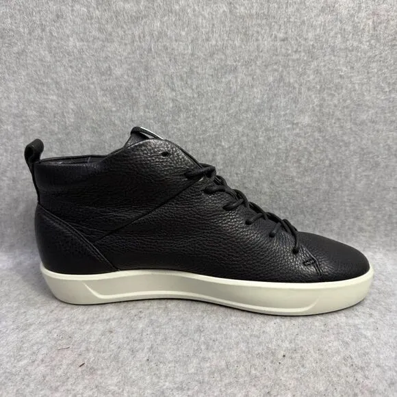 Ecco Womens Shoes 8 Soft 8 High Top Black Leather Casual Comfort Sneakers NWT