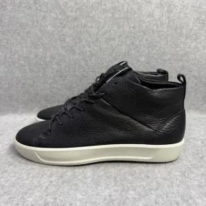 Ecco Womens Shoes 8 Soft 8 High Top Black Leather Casual Comfort Sneakers NWT