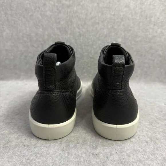 Ecco Womens Shoes 8 Soft 8 High Top Black Leather Casual Comfort Sneakers NWT