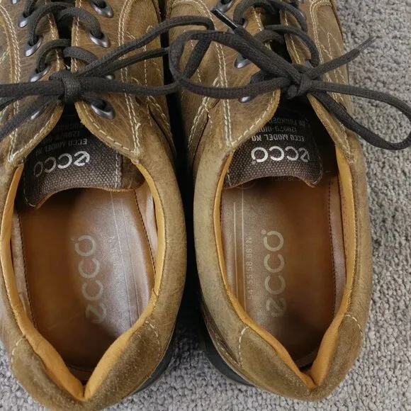 ECCO Zone Tie Oxford Mens Size 47 EU Shoes Lace Up Brown Leather Low Top