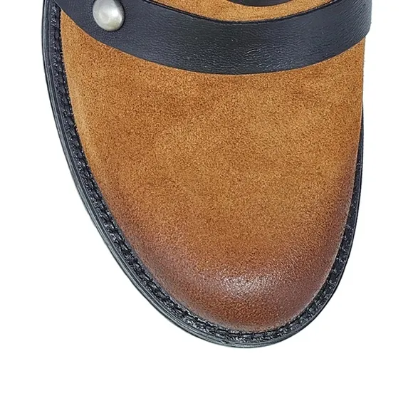 Edgy Chic Miz Mooz Brown and Black Suede &amp; Leather Boots