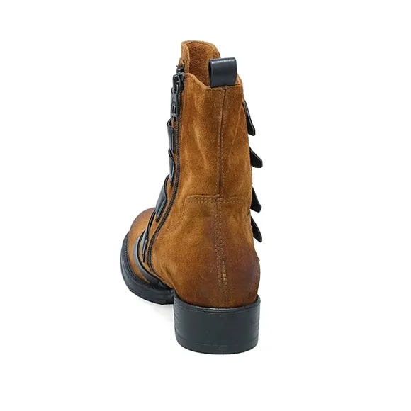 Edgy Chic Miz Mooz Brown and Black Suede &amp; Leather Boots