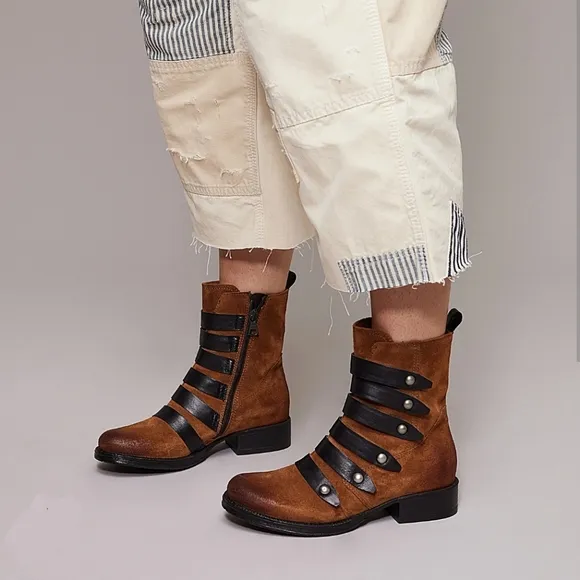 Edgy Chic Miz Mooz Brown and Black Suede &amp; Leather Boots