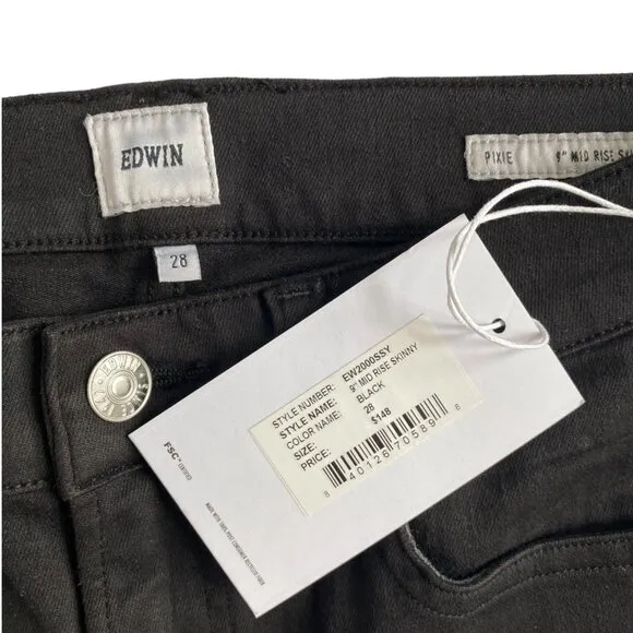 Edwin Pixie jeans 9” Mid Rise in black