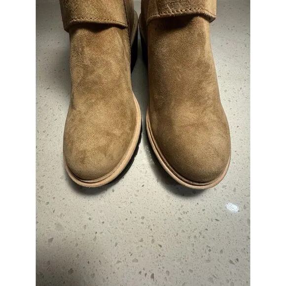 Eileen Fisher Cargo Womens 8 Shoes Brown Suede Wedge Heel Side Zip‎ Ankle Bootie