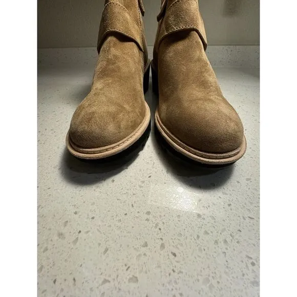 Eileen Fisher Cargo Womens 8 Shoes Brown Suede Wedge Heel Side Zip‎ Ankle Bootie