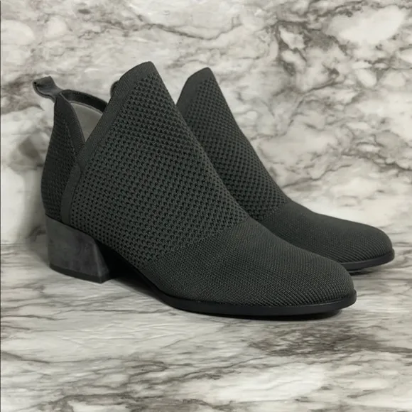 Eileen Fisher Clever Stretch Bootie Sz 8 Women's Gray Ankle Boots Almost New