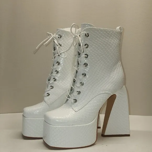 Eldof Women's Platform Boots Chunky High Heels