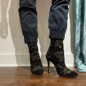 Elegant Black and Gold Women's Boots