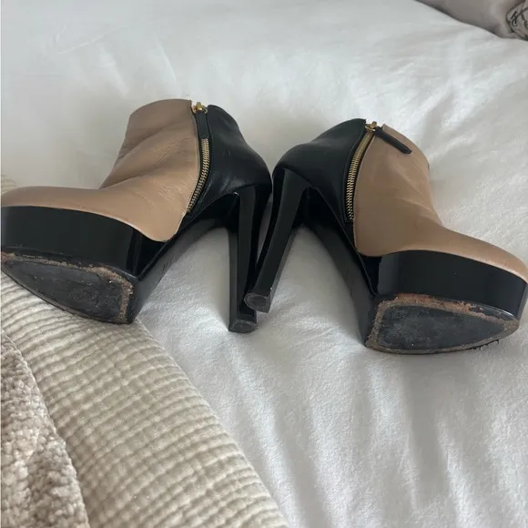 Elegant Black and Tan Platform Heels