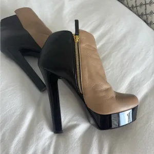 Elegant Black and Tan Platform Heels