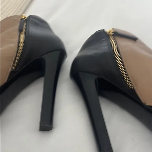 Elegant Black and Tan Platform Heels