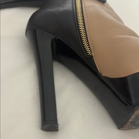 Elegant Black and Tan Platform Heels