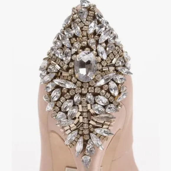 Elegant Peep-Toe Heels with Crystal Embellishments