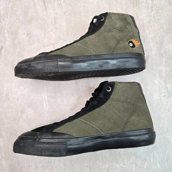 Emerica Omen Skate Shoes Mens 7 Women 8.5  Black Green Streetwear Casual Sneaker