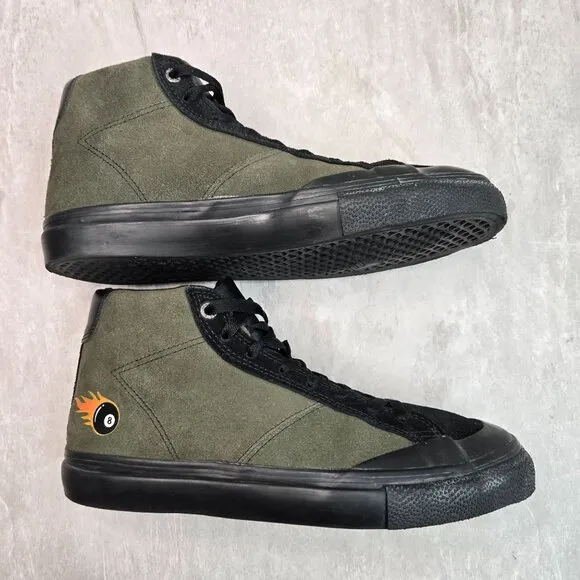 Emerica Omen Skate Shoes Mens 7 Women 8.5  Black Green Streetwear Casual Sneaker