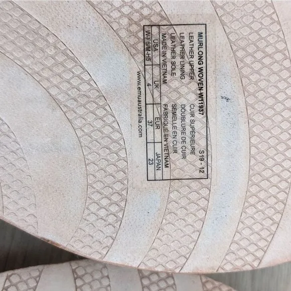 Emu Australia Murlong Bronze Leather Woven Sandals Women's 6