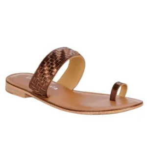 Emu Australia Murlong Bronze Leather Woven Sandals Women's 6