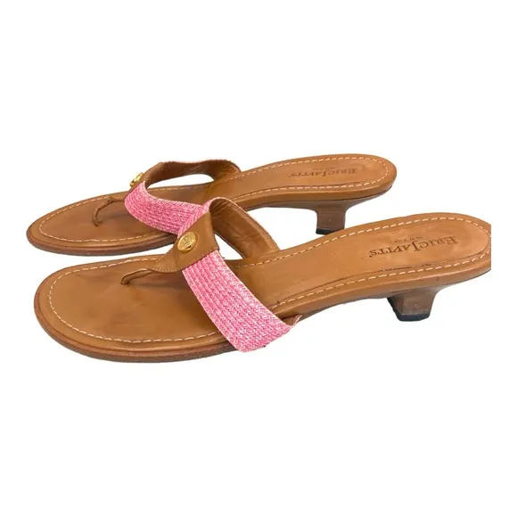 Eric Javits Woven Strap Sandals/ Leather Pink Size 9M