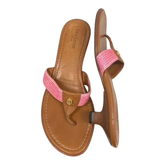 Eric Javits Woven Strap Sandals/ Leather Pink Size 9M
