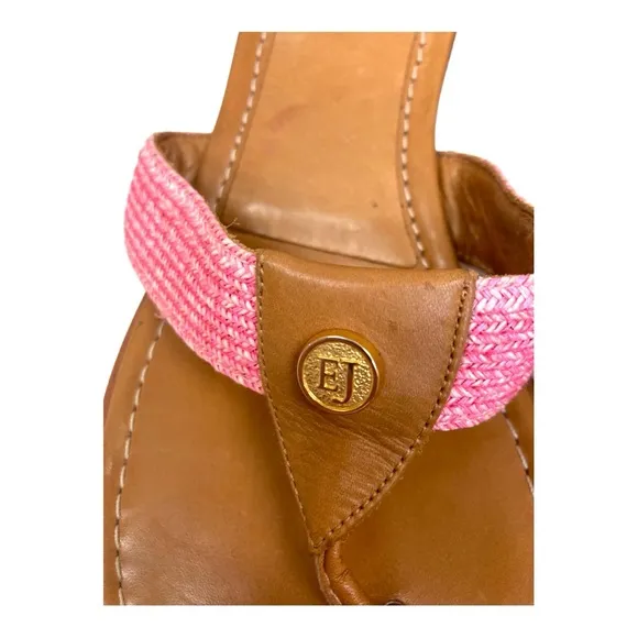 Eric Javits Woven Strap Sandals/ Leather Pink Size 9M