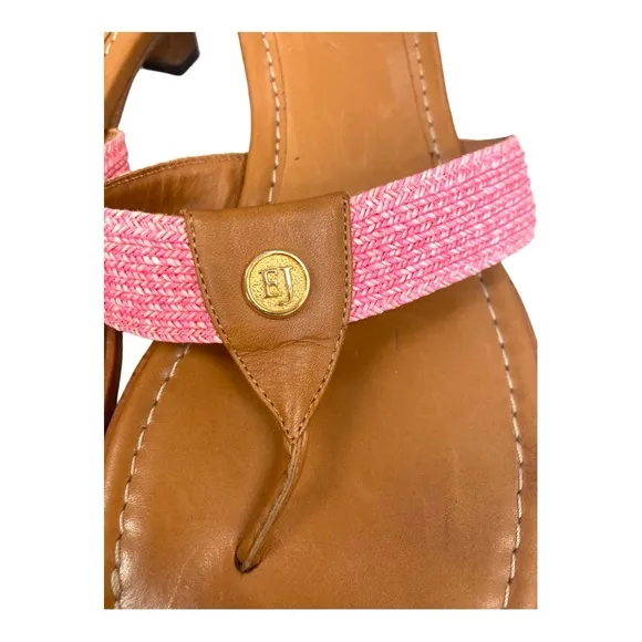 Eric Javits Woven Strap Sandals/ Leather Pink Size 9M