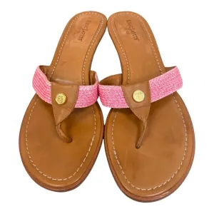 Eric Javits Woven Strap Sandals/ Leather Pink Size 9M