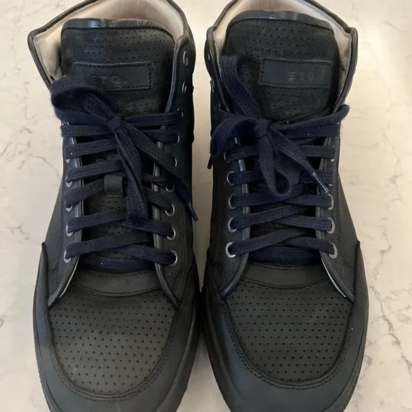 ETQ High top 1 SNEAKER Dark Blueberry Leather shoes sz uk 11 / us 12