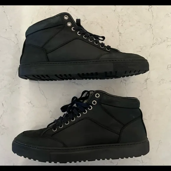 ETQ High top 1 SNEAKER Dark Blueberry Leather shoes sz uk 11 / us 12
