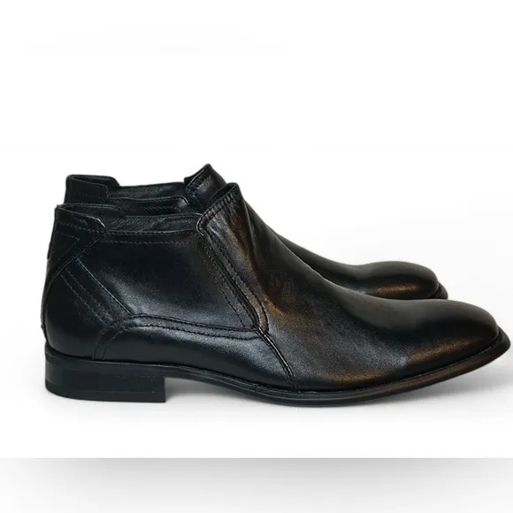 Etto Ballini Men's Leather Boots (Size 12, Black Napa) | Brand New