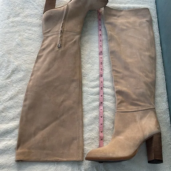 EUC Free People Tan Dakota Over the Knee Boots Suede EU 41 Beige Neutral Western