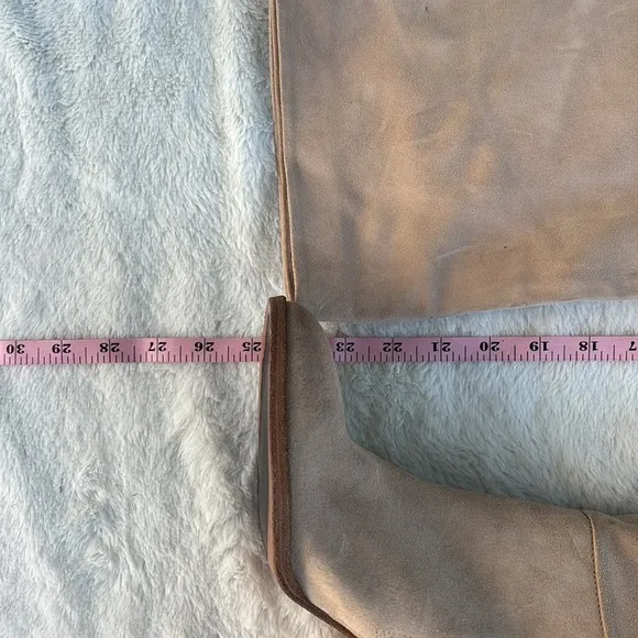 EUC Free People Tan Dakota Over the Knee Boots Suede EU 41 Beige Neutral Western