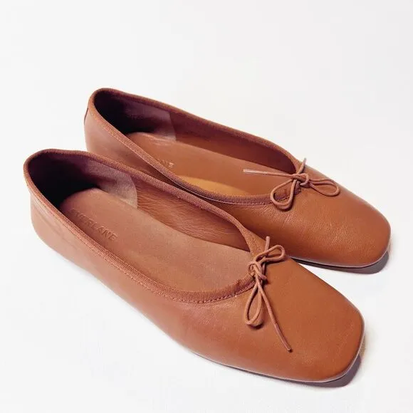 Everlane The Day Ballet Flat in Toaster Almond Leather Shoes Size 7 New