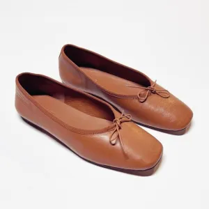 Everlane The Day Ballet Flat in Toaster Almond Leather Shoes Size 7 New