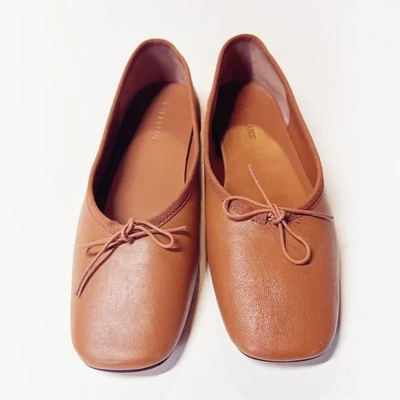 Everlane The Day Ballet Flat in Toaster Almond Leather Shoes Size 7 New