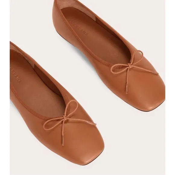 Everlane The Day Ballet Flat in Toaster Almond Leather Shoes Size 7 New