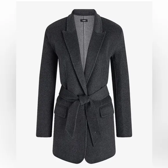 Express Wool-Blend Oversized Belted Jacket size Large