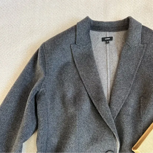 Express Wool-Blend Oversized Belted Jacket size Large